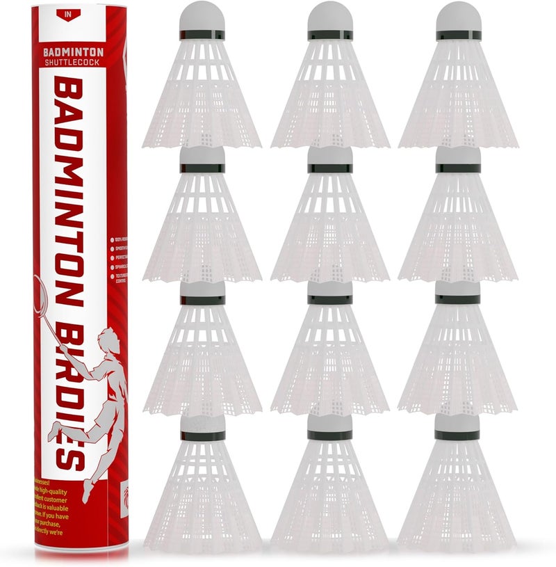 Eagle's Badminton Birdies - Plastic Bedminton Shuttlecocks White or Yellow for Baseball/Softball Batting Training - Backyard Sports Games Shuttle Balls for Indoor and Outdoor Matches - Image 1